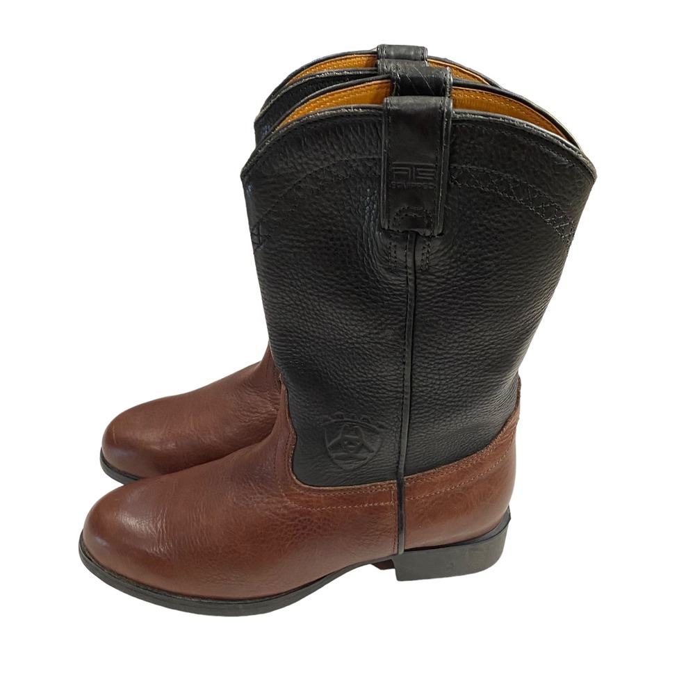 Ariat Heritage Roper Brown Black Leather Western Boots 33221 Womens 7.5 Boho - Picture 4 of 12